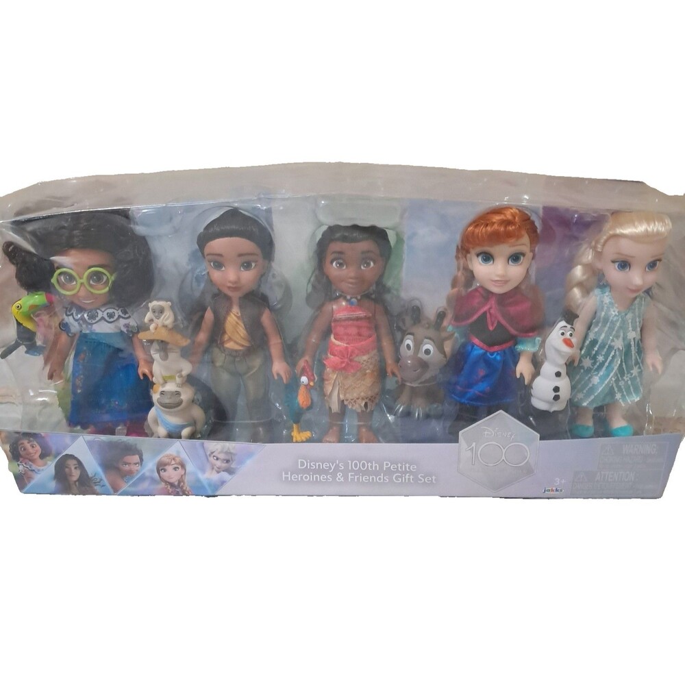Disney 100th Petite Heroines & Friends 5 Doll Set Elsa Anna Mirabel Moana Raya